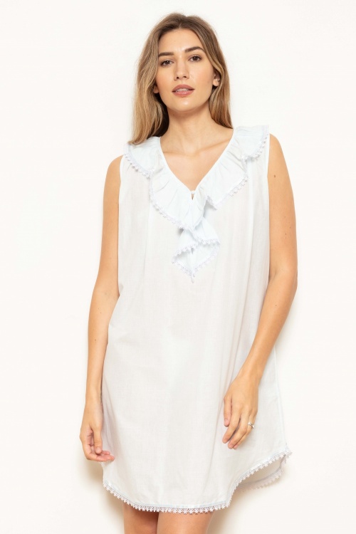 Tomy Cotton Voile Ruffle Lounger Shirt